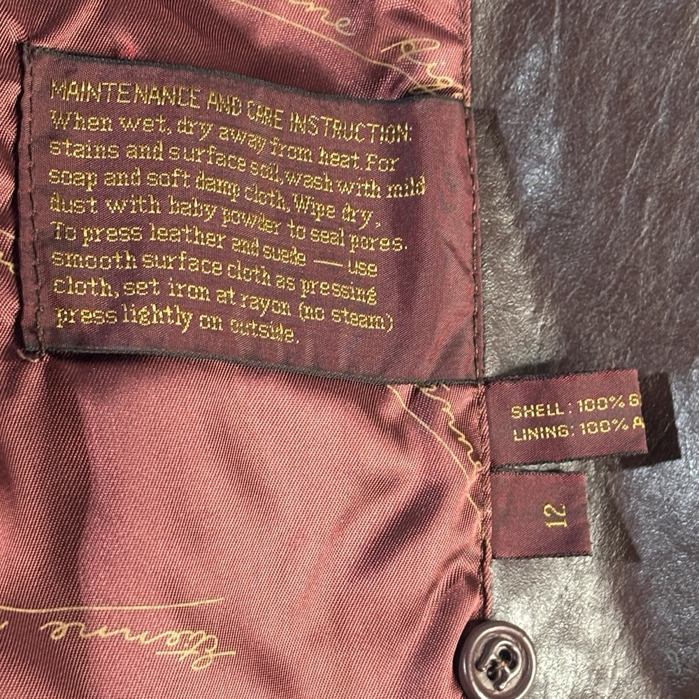 etienne aigner Vintage Leather Jacket Blazer Sz 12  Pics For Measurements EUC - Picture 10 of 15